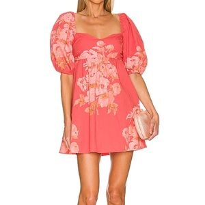 Free People Floral Puff Sleeve Dress